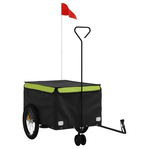 Cykelanhænger 45 kg - jern, sort/grøn