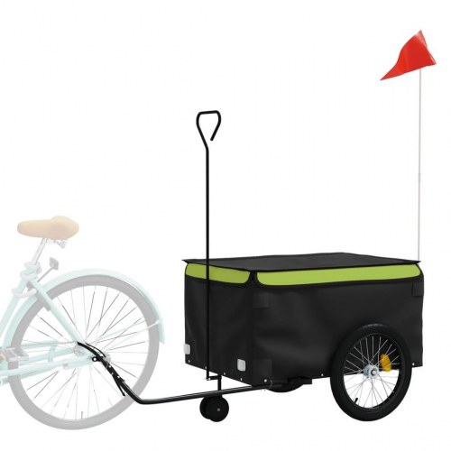 Cykelanhænger 45 kg - jern, sort/grøn