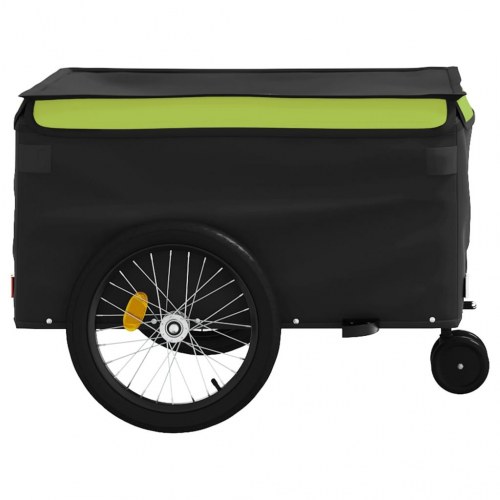 Cykelanhænger 45 kg - jern, sort/grøn