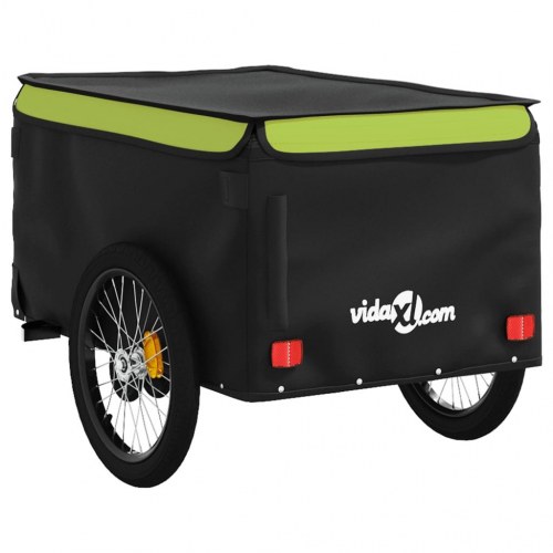Cykelanhænger 45 kg - jern, sort/grøn