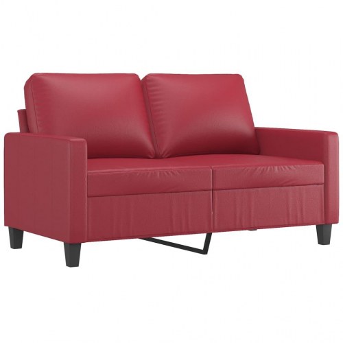 2-personers sofa i kunstlæder - 120 cm, vinrød