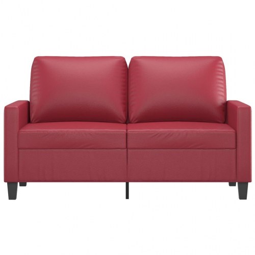 2-personers sofa i kunstlæder - 120 cm, vinrød