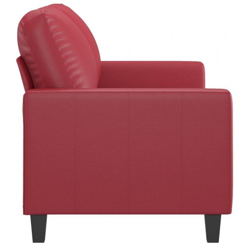 2-personers sofa i kunstlæder - 120 cm, vinrød