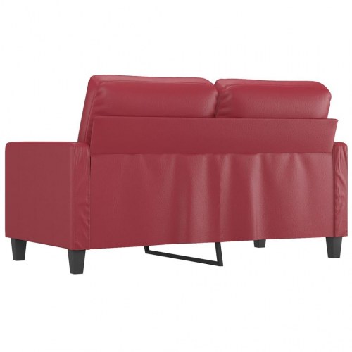 2-personers sofa i kunstlæder - 120 cm, vinrød