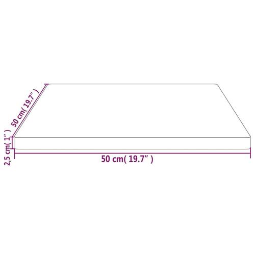 Bordplade 50x50x2,5 cm firkantet massivt fyrretræ
