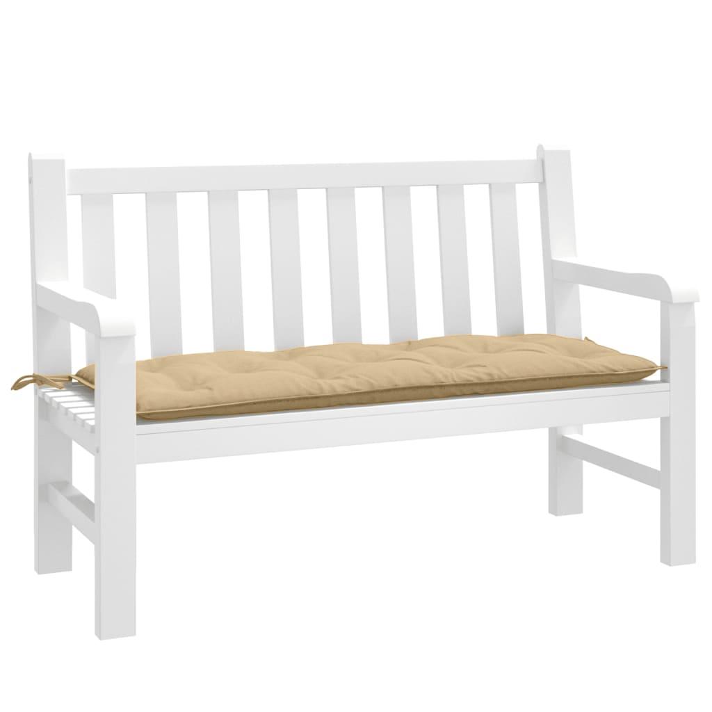 Hynde til havebænk 120x50x7 cm stof meleret beige