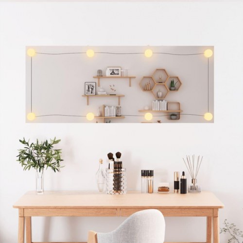 Vægspejl med LED-lys 40 × 100 cm - rektangulært glas