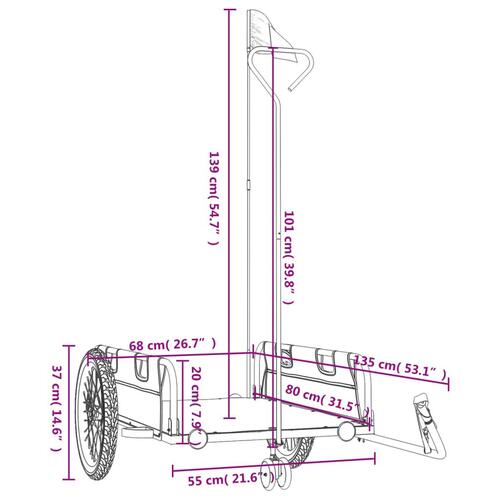 Cykeltrailer oxfordstof og jern sort