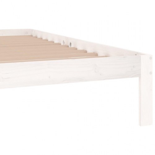 Sengeramme 200 x 200 cm i massivt fyrretræ - hvid