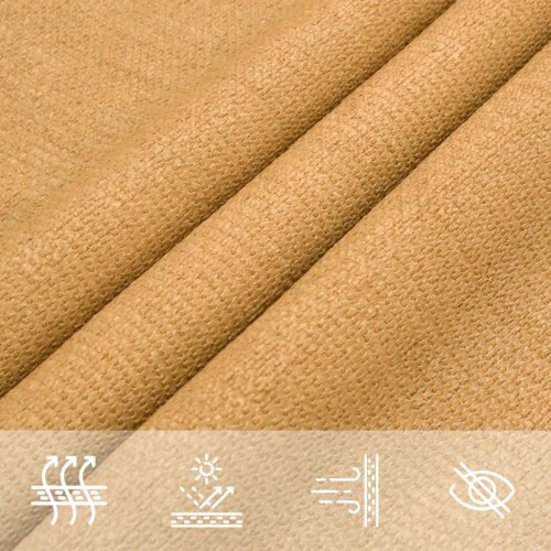 Solsejl rektangulært 3,5 × 4,5 m - HDPE 160 g/m², sandfarvet