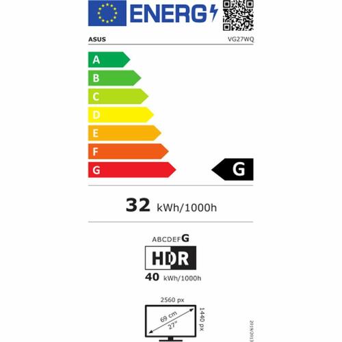 Skærm Asus VG27WQ Full HD LED 27" HDR VA Flicker free 165 Hz