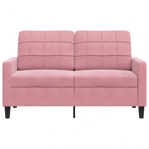 2-personers sofa 120 cm fløjl lyserød