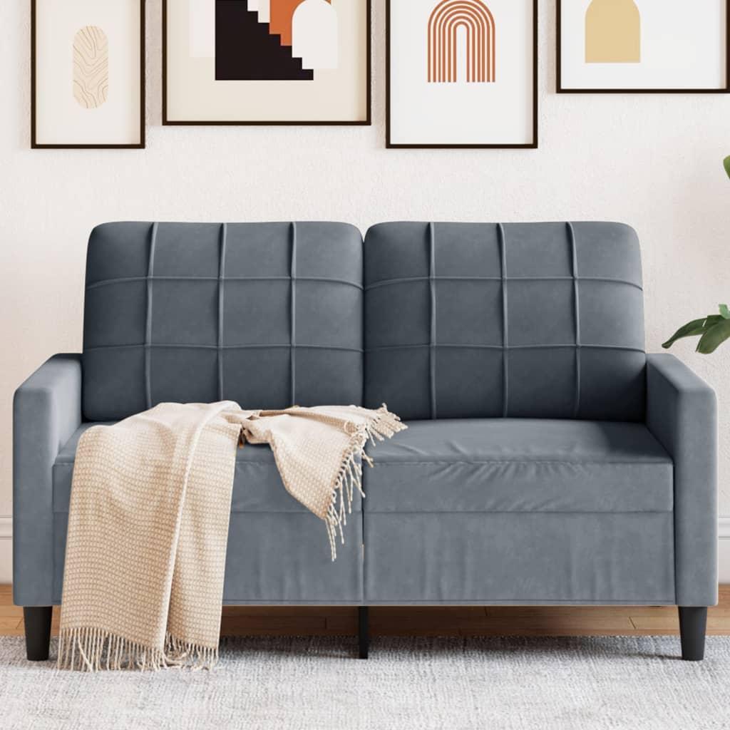 3-Personers Sofa Fløjl - 120 cm / Mørkegrå