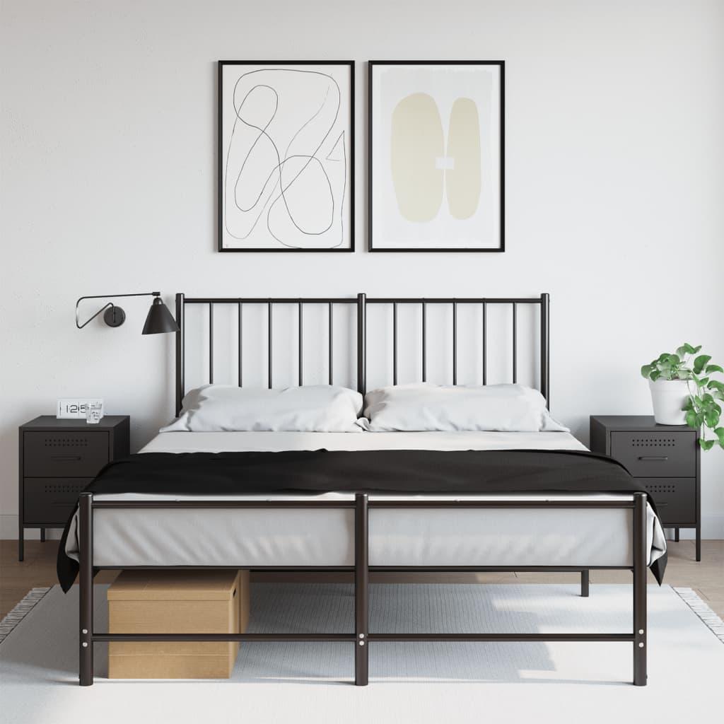 Sengeborde 2 stk. i stål - 36 × 39 × 50,5 cm, sort