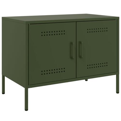 Tv-bord 68x39x50,5 cm stål olivengrøn