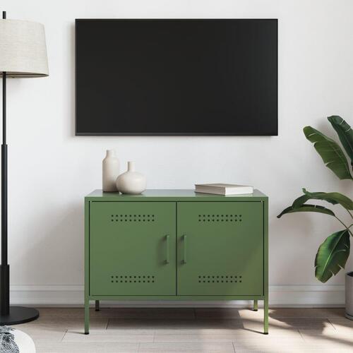 Tv-bord 68x39x50,5 cm stål olivengrøn