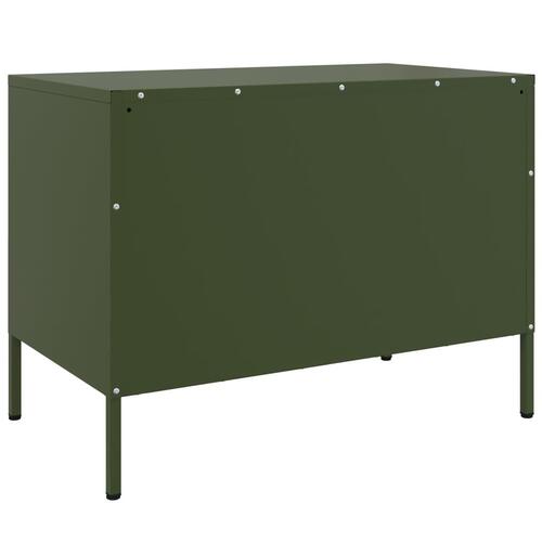 Tv-bord 68x39x50,5 cm stål olivengrøn