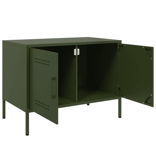 Tv-bord 68x39x50,5 cm stål olivengrøn