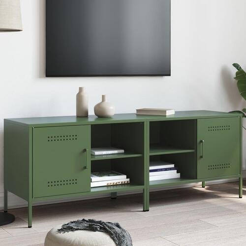 Tv-borde 2 stk. 68x39x50,5 cm stål olivengrøn