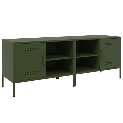 Tv-borde 2 stk. 68x39x50,5 cm stål olivengrøn