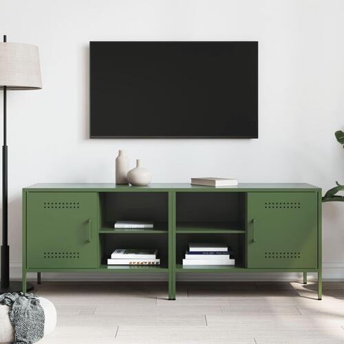 Tv-borde 2 stk. 68x39x50,5 cm stål olivengrøn
