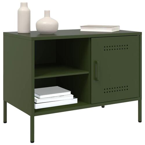 Tv-borde 2 stk. 68x39x50,5 cm stål olivengrøn