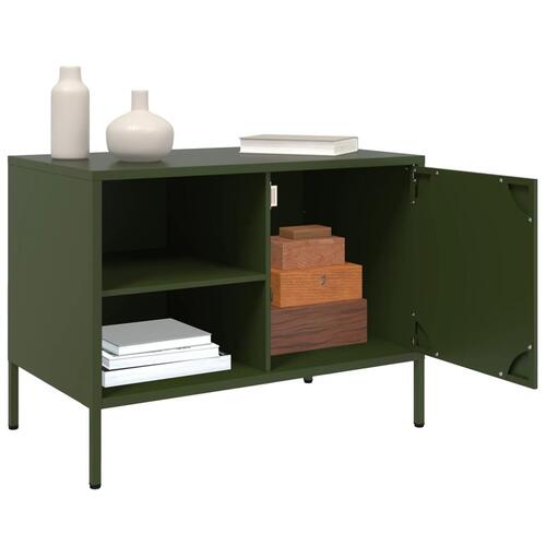 Tv-borde 2 stk. 68x39x50,5 cm stål olivengrøn