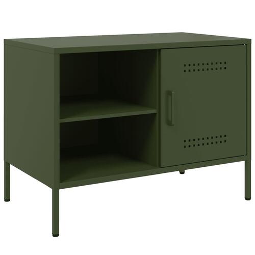 Tv-borde 2 stk. 68x39x50,5 cm stål olivengrøn