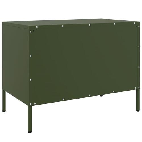 Tv-borde 2 stk. 68x39x50,5 cm stål olivengrøn