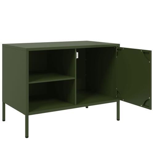 Tv-borde 2 stk. 68x39x50,5 cm stål olivengrøn