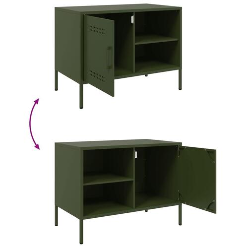 Tv-borde 2 stk. 68x39x50,5 cm stål olivengrøn
