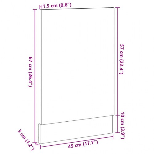Front til opvaskemaskine - Sonoma eg 45×3×67 cm, konstrueret træ
