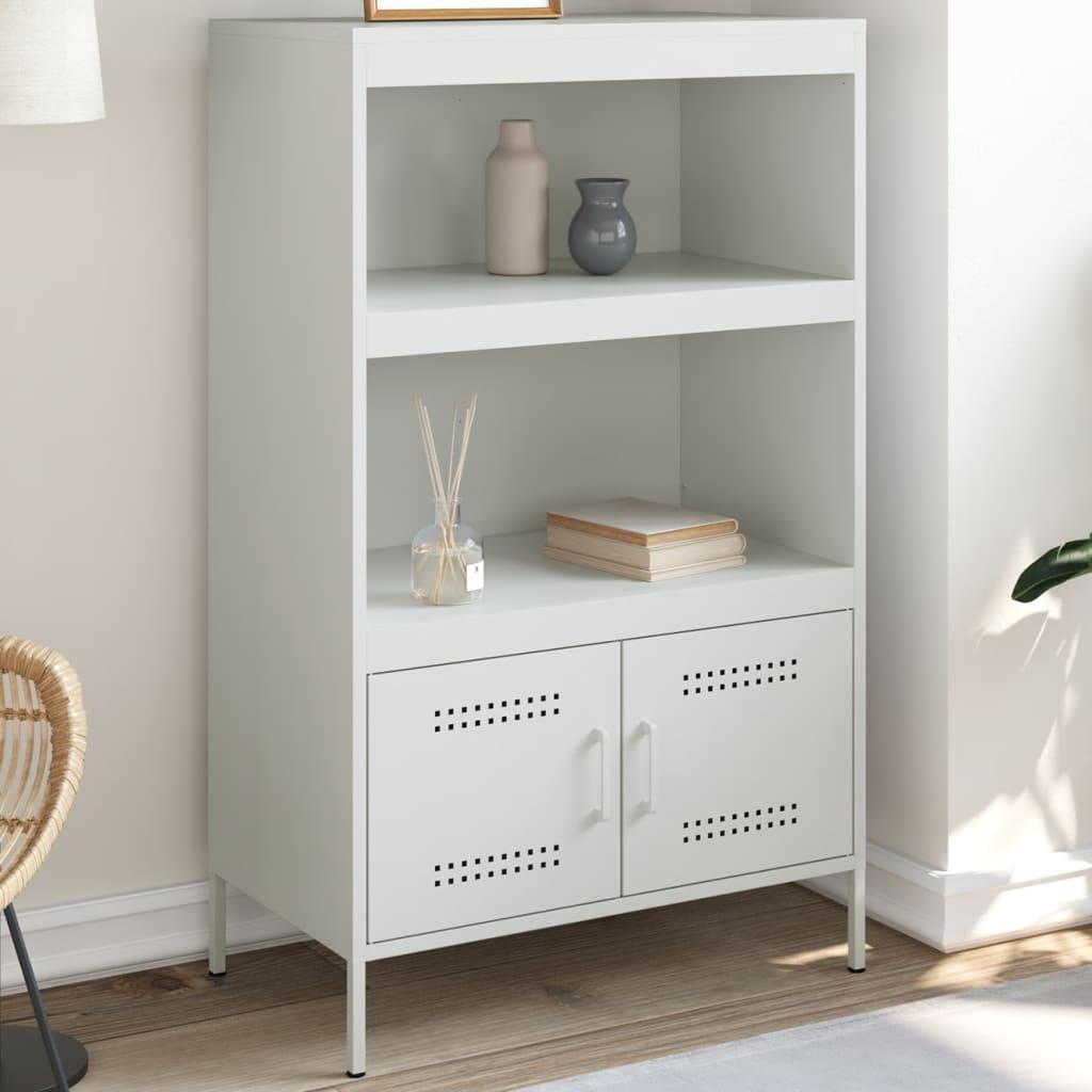 Højskab i stål 68×39×113 cm - hvid, industriel opbevaring