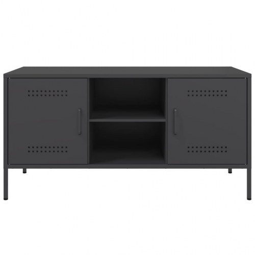 Tv-bord 100,5x39x50,5 cm stål sort