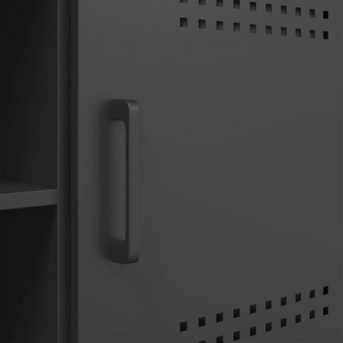 Tv-bord 100,5x39x50,5 cm stål sort