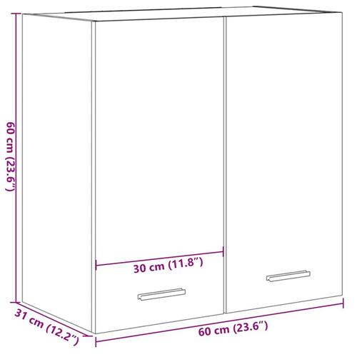 Vægskab 60x31x60 cm konstrueret træ sonoma-eg