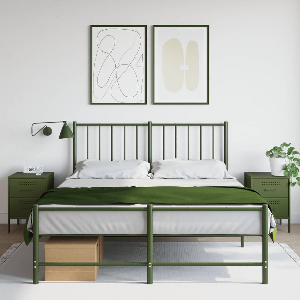 Sengeborde 2 stk. i stål - 36×39×50,5 cm - olivengrøn