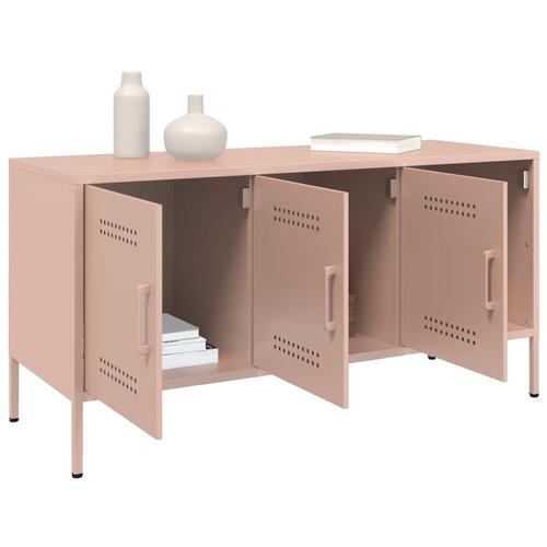 Tv-bord 100,5x39x50,5 cm stål lyserød
