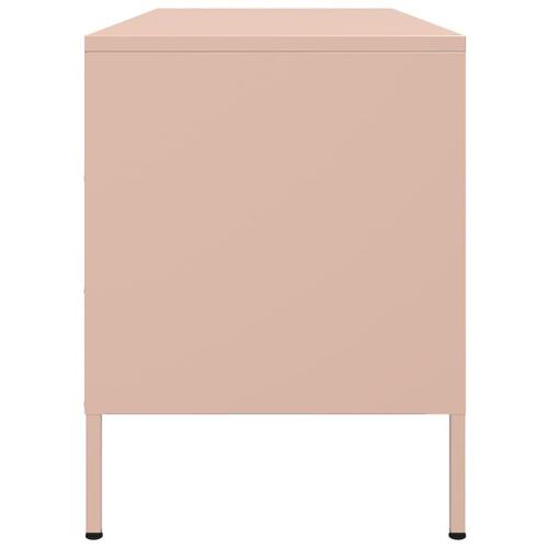Tv-bord 100,5x39x50,5 cm stål lyserød