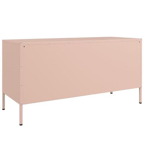 Tv-bord 100,5x39x50,5 cm stål lyserød