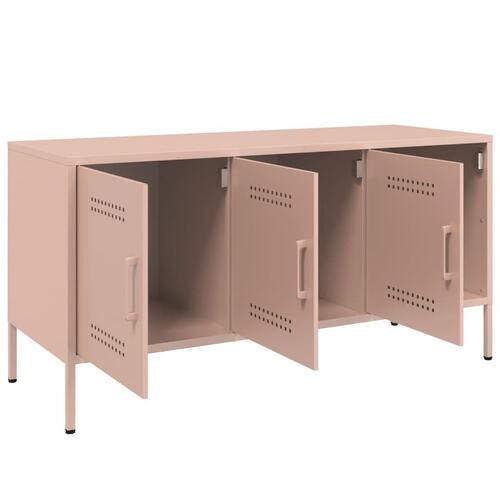 Tv-bord 100,5x39x50,5 cm stål lyserød