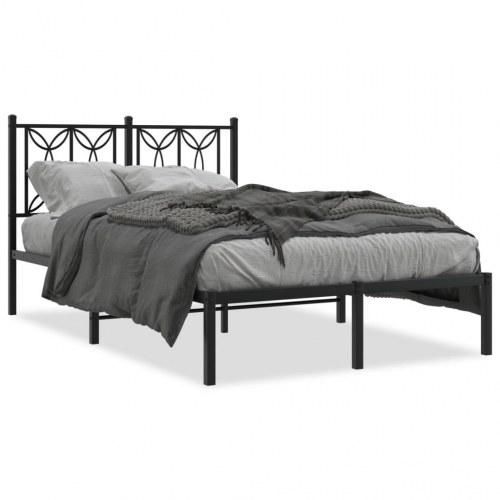 Sengeramme med sengegavl 120 x 190 cm - sort