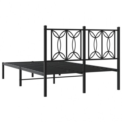 Sengeramme med sengegavl 120 x 190 cm - sort