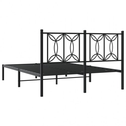 Sengeramme med sengegavl 135 x 190 cm - sort