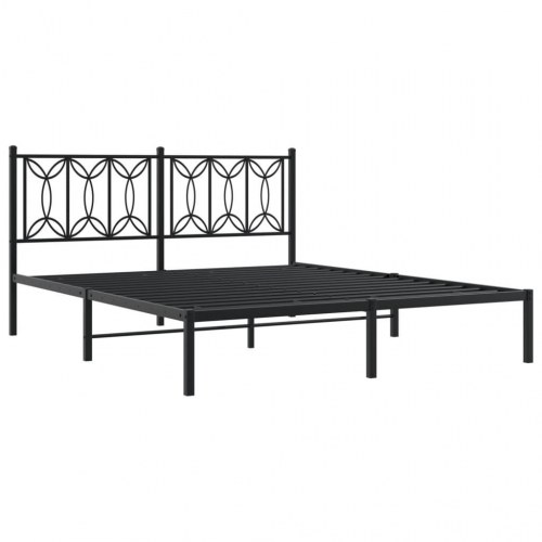 Sengeramme med sengegavl 160x200 cm metal sort