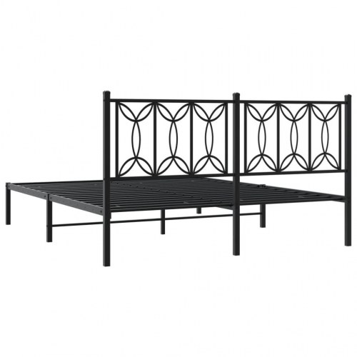 Sengeramme med sengegavl 160x200 cm metal sort