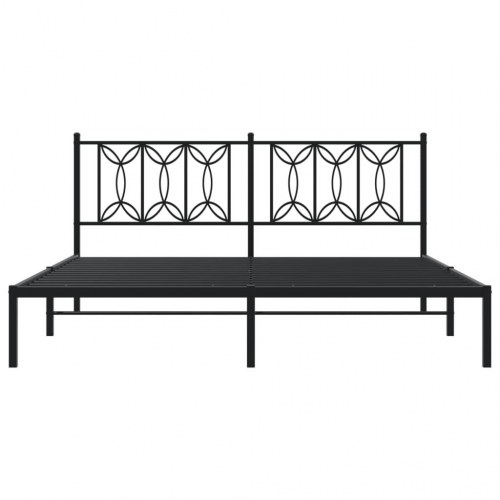 Sengeramme med sengegavl 183 x 213 cm - sort