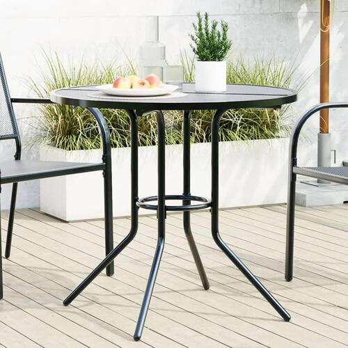 Terrassebord Ø80x72,5 cm pulverlakeret stål antracitgrå