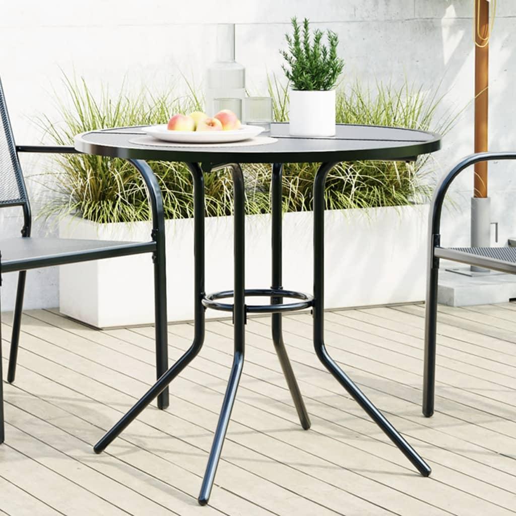 Terrassebord Ø80x72,5 cm pulverlakeret stål antracitgrå