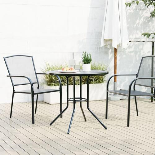 Terrassebord Ø80x72,5 cm pulverlakeret stål antracitgrå